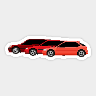 Honda Civic Combo Pixelart Sticker